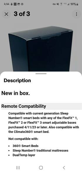 Lpm-5000e Sleep Number 360 Bed Smart Remote Control New Never Opened