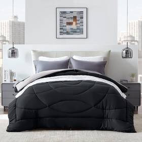 Sleep Zone 810029081368 Queen Comforter Duvet Insert Down Alternative Reversible Comforte