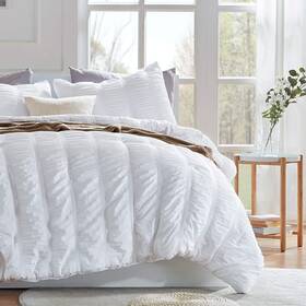 Sleep Zone 810029081467 Luxury Seersucker King Size Comforter Set 3-piece Soft And Lightwei