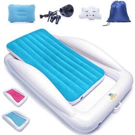 Sl102 Sleepah 860006403362 Inflatable And Portable Bed Air Mattress Set -blow Up With Pump In Blue
