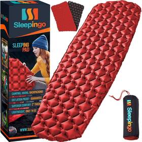 Sleepingo 860006230722 Inflatable Mat For Camping - Ultralight Sleeping Pad 1-pack Red