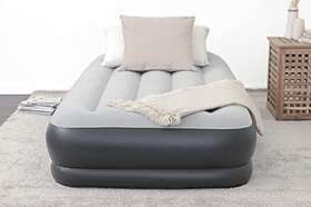 Sleeplux 821808677900 Durable Inflatable Air Mattress With Built-in Pump Pillow And Twin Sleeplux 821808677900 Durable Inflatable Air Mattress With Built-in Pump Pillow And Twin