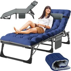 Slsy 717019277841 Sleeping Cots For Adults 5-position Folding Chaise Lounge Cha... Fast Ship