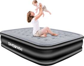 B0c9mpyp5n Smswmaw Air Mattress Queen With Built In Pump 18 Inch Elevated Inflatable Blo