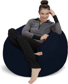 Qamzbb-3sk-cs04 Sofa Sack Bean Bag Chair - Plush Ultra Soft 3 Foot Microsuede Berry Blue
