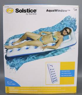 Solstice 723815161451 Vinyl Aquawindow Mattress Pool Float White