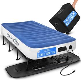 Sound Around 313043176114 Ez Bed Air Mattress With Frame And Rolling Case Self-inflating Airbed Buil
