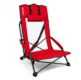 Bl-r-1 Sport Beats Beach Chair High Back Support Portable 22 Inches X 17 34 Red