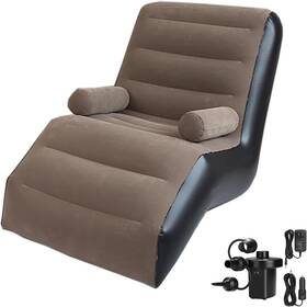 Starbrilliant 711181332759 Inflatable Deck Chair With Air Pump Foldable Lounge For Bedroom And Livin