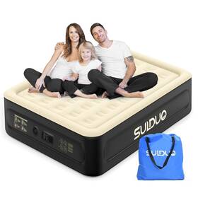 Sulduo 728944840345 Luxury Air Mattress Queen With Built In Pump 18ftft High Double Blow Up Mattre