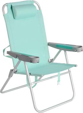 Ac1238b Sunnyfeel Oversized Tall Folding Beach Chair Lightweight 17 Inch Portable Teal