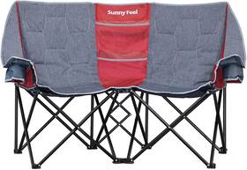 Ac2404 Sunnyfeel Folding Double Camping Chair 25.5d X 54w 39h Inch Grey