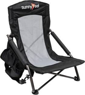 Ac2417g Sunnyfeel Low Folding Beach Chair For Adults Portable Lightweight Black