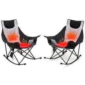 Ac5913 Sunnyfeel Oversized Heated Camping Chair 2 Pack Folding Rocking Chai
