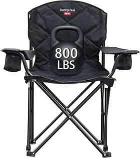 Ccac2409xbk1 Sunnyfeel Xxl Oversized Camping Chair Heavy Duty 800 Lbs For Big Carbon Black