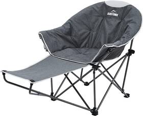St-203af-pf-c2 Suntime Outdoor Living Oversized Padded Moon Sofa Chair With Footrest Grey