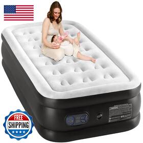 B0fhw42jhv Sweetcrispy Twin Air Mattress - 16 Inflatable Blow Up Airbed Built-in Pump