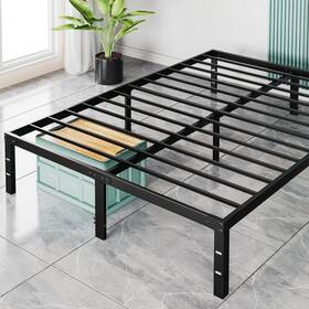 Sw3611full Sweetcrispy Full Bed Frame - 14 Inch Metal Platform Frames For With Stora