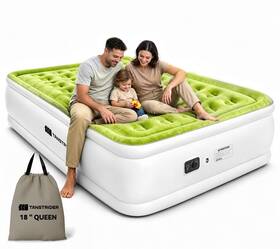Tanstrider Kjfbd54040346 Best Queen Air Mattress With Built In Pump 18 Inch Raised Blow Up Bed 3 Mins Quick