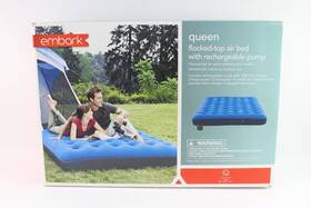 Target Brands Inc. 490911303565 Embark Queen Air Bed Blue Gray Electric Pump Carry Bag Dual Power 80x60x9.5in