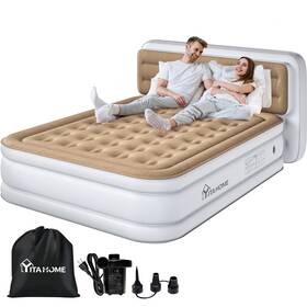 Beyshen5f6 Taus 18ftft Queen Air Mattress With Built-in Headrest Durable Inflatable