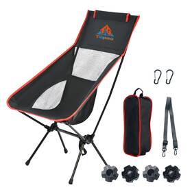 Tgzdy001-004 Tgpao Lightweight Backpacking Folding Large High Backrest Black And Red