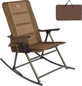 Timber Ridge 844093017213 Folding Rocking Camping Heavy Duty Supports 300 Lbs Brown