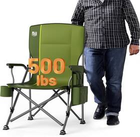 Timber Ridge 844093074797 Oversized Folding Camping Chair High Back Heavy Large Green