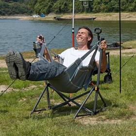 Tr-hm-047 Timber Ridge Hammock Camping Chair With Adjustable Backrest Heavy Duty Grey