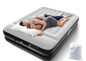 Icr18650dc Tinsun 16 Inch Queen Air Mattress With Built-in Rechargeable Usb Pump Pillow - Portable