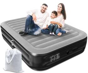 Js-he-009t-queen Tinsun Queen Mattress Built In Air Pump Curved Arms For Ease Of Use - Black/gray