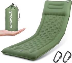 Y27937-y27938 Tomshoo Sleeping Pad Ultralight Camping Mat Single Green-1 Person