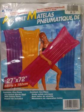 Am-33 Tony H2o Surfs Up Air Mattress 27x72 Inch Vtg. Purple New In Pkg. Repair Kit Included