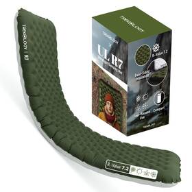 Ul-r7 Trekology Sleeping Pad For Camping Ultra-lightweight 4 Inch Single Green/gray