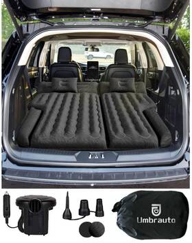 Umbrauto 766997458247 Suv Inflatable Air Mattress With Electric Pump Extra Thick Black Pillows Umbrauto 766997458247 Suv Inflatable Air Mattress With Electric Pump Extra Thick Black Pillows