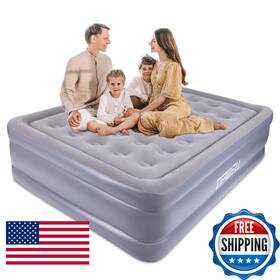 Upwell B0dk97qg3j Inflatable Air Mattress Queen Built In Pump Comfort Blow Up Bed