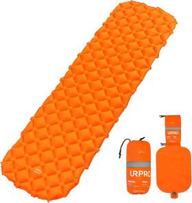 Sp7522-o Urpro Camping Sleeping Pad Air Mattress - Inflatable Ultralight Ergonomic Orange