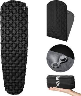 Ap100 Vaeda Inflatable Sleeping Pad For Camping - Portable And Compact Single Black