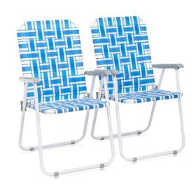 Vasitelan 749877695390 Patio Lawn Chairs Folding Set Of 2 22 Inch X22 X37.4 Blue 1