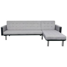 244334 Vidaxl Sofa Bed Convertible Sleeper Sectional Fabric Black And Gray