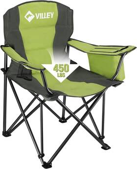 Villey 820909596028 Camping Chair Oversized Folding Camp Portable Oversize Green