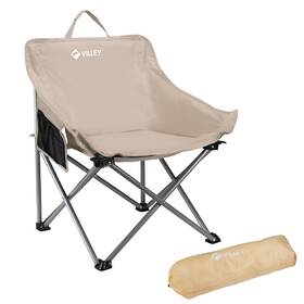 Villey 820909603016 Camping Chair Beach 19.3 Inches X 25.99 26.38 Beige