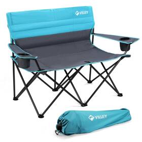 Villey 820909687320 Double Camping Chair Extra Wide Loveseat Heavy Duty Padded C