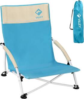 Villey-bc001 Villey Beach Camping Chair Low Sling Outdoor Portable Lightweight Blue