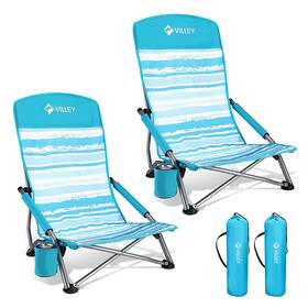 Vy133043 Villey Vy133043/4/6/7 Low Beach Chairs For Adults 2 2ft2.4 Inch X 2ft9.5 Blue Stripes