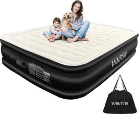 Vinitin 445012384336 Air Mattress Queen With Built In Pump 18 Inch Elevated Inflatable Blow Up