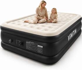 Vinitin 445048695611 Queen Air Mattress With Built-in Pump 16 Inch Elevated Inflatable Bed For Home And Gu