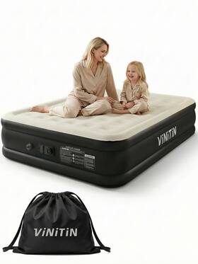 Vinitin B0f2spd563 Air Mattress Queen Built In Pump 18 Elevated Inflatable Blow Up