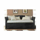 4956pu Vinyl Daybed Contemporary Padded Dark-brown Stylish Bi-cast Sofa Trundle