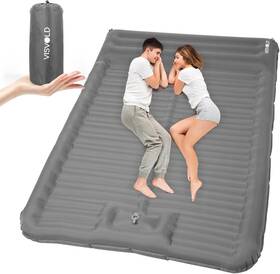 Sd-lx01-01hs Visvold Double Sleeping Pad For Camping 4.72 Inch Ultra-thick Self Inflating Full Grey